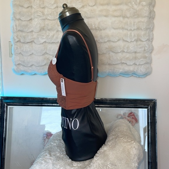 Danskin Brown Corset Bra with Structured Cups - Picture 3 of 8